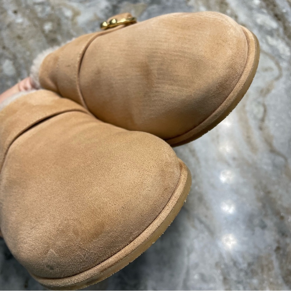 Stuart Weitzman Cozy Luxering Suede & Shearling Clog Slippers - Picture 8 of 13